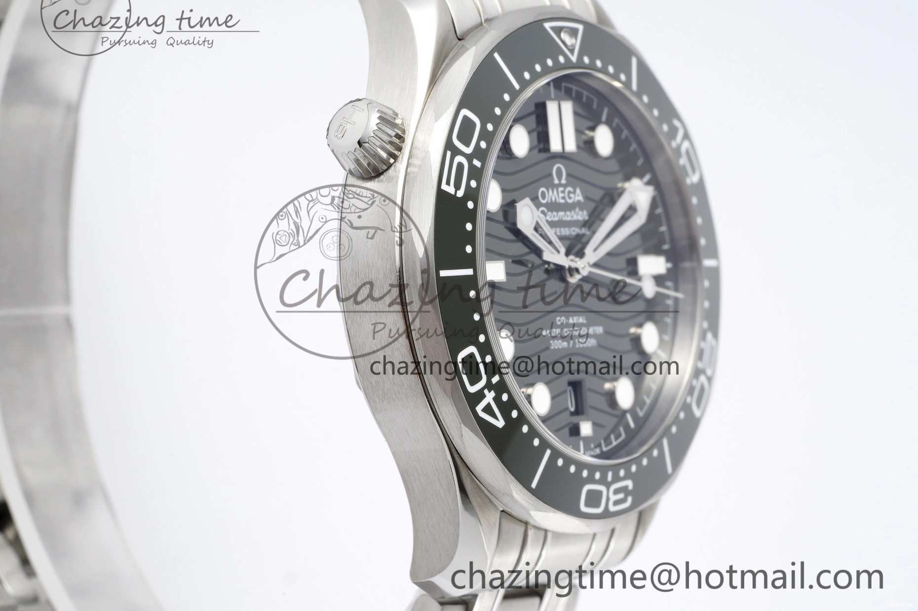 0322 Seamaster Diver 300M ZF 1:1 Best Edition Green Ceramic Green Dial on SS Bracelet A BestValue 7825